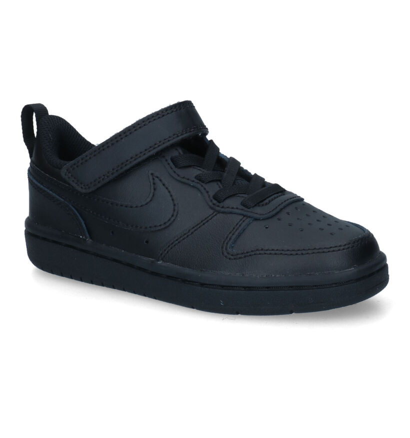 Nike Court Borough Baskets en Noir en cuir (302143)