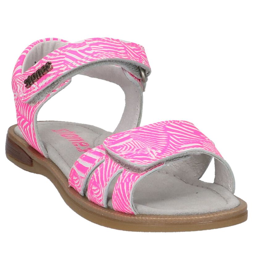 STONES and BONES Fluo Roze Sandalen in leer (213128)