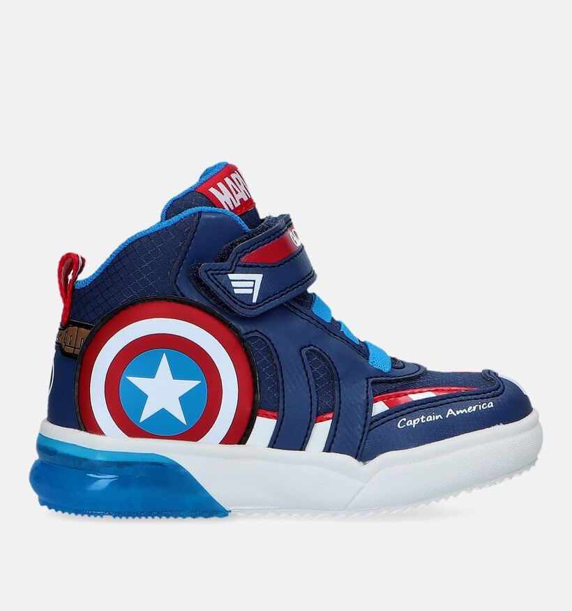 Geox Grayjay Marvel Capitain America Blauwe Sneakers voor jongens (329868) - geschikt voor steunzolen