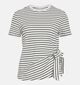 Vila Sinny Knot Witte/Zwarte T-shirt voor dames (368051)