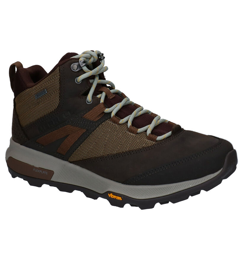 Merrell Zion Chaussures de randonn&eacute;e en Kaki en cuir (290072)