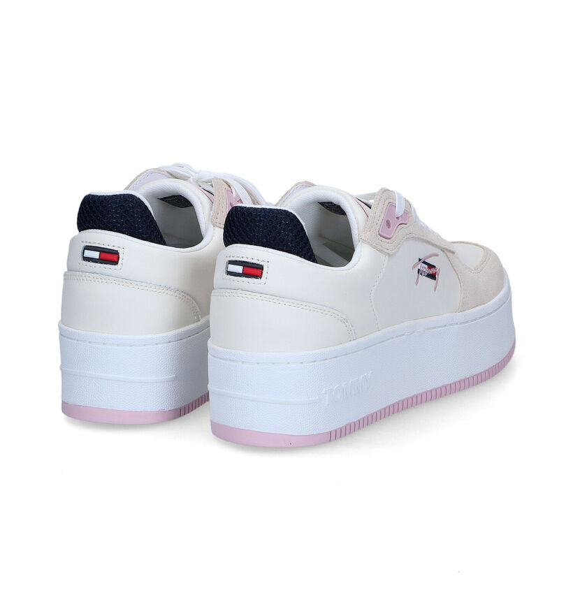 Tommy Hilfiger Iconic Flatform Beige Sneakers in kunstleer (314134)