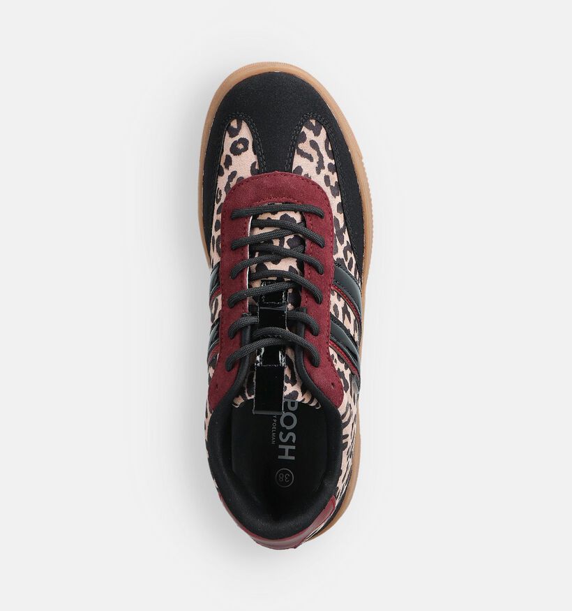 Posh by Poelman Baskets Leopard en Noir pour femmes (367972) - pour semelles orthopédiques
