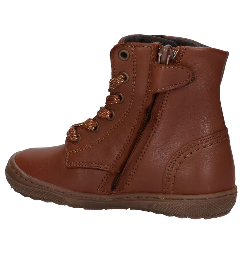 Little David Zasha Bottines en Cognac en cuir (283450)