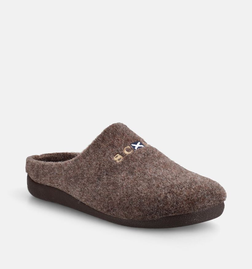 Scapa Pantoufles ouvertes en Brun fonc&eacute; pour hommes (381019) - pour semelles orthop&eacute;diques