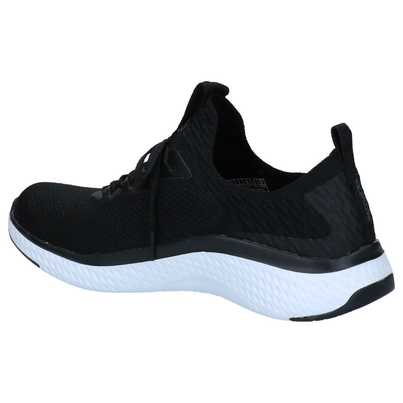 Zwarte Slip-on Sneakers Skechers Solar Fuse in stof (266932)