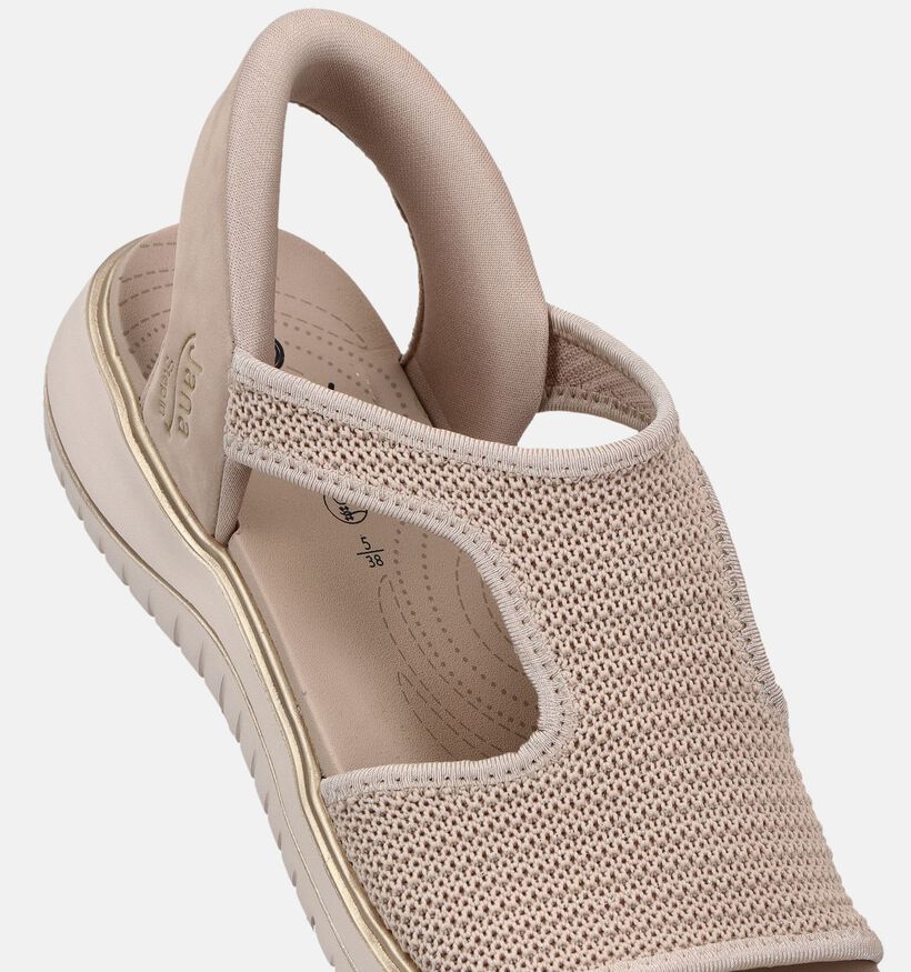 Jana Step in Beige/Gouden Sandalen voor dames (371802)
