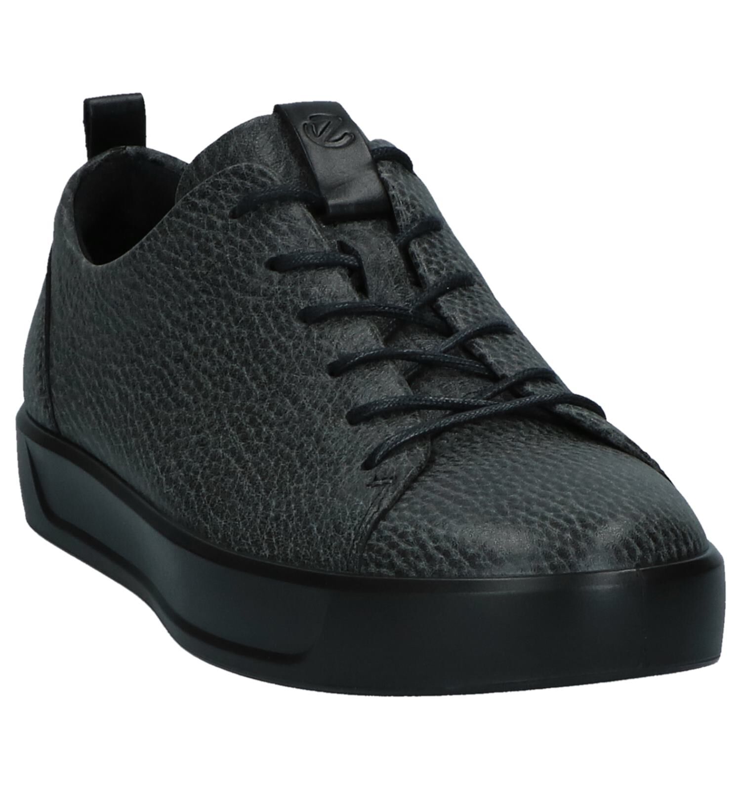 ECCO Soft 8 Donker Grijze Veterschoenen Dames Lage schoenen
