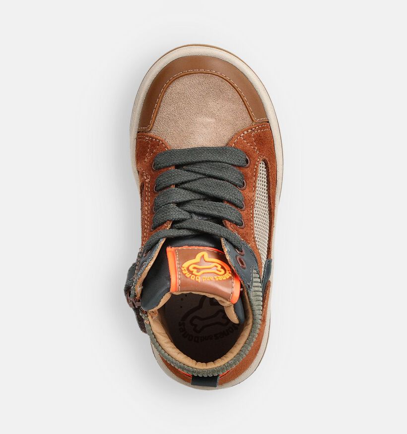 STONES and BONES Kante Chaussures hautes en Cognac pour garçons (362031) - pour semelles orthopédiques