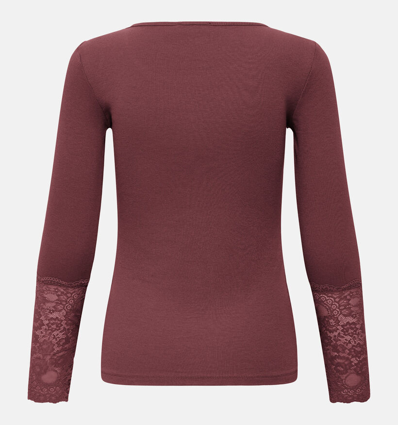 Fransa Hizamond Bordeaux T-shirt met Lange Mouwen voor dames (379928)