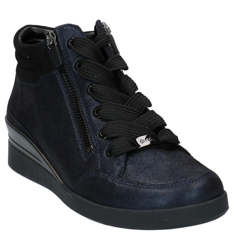 Ara Lazio Blauwe Hoge Schoenen in nubuck (260846)