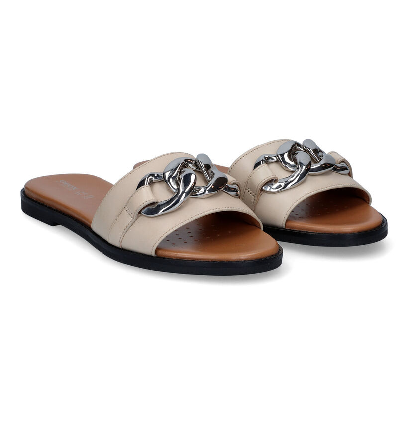 Geox Naileen Rode Slippers in leer (311598)