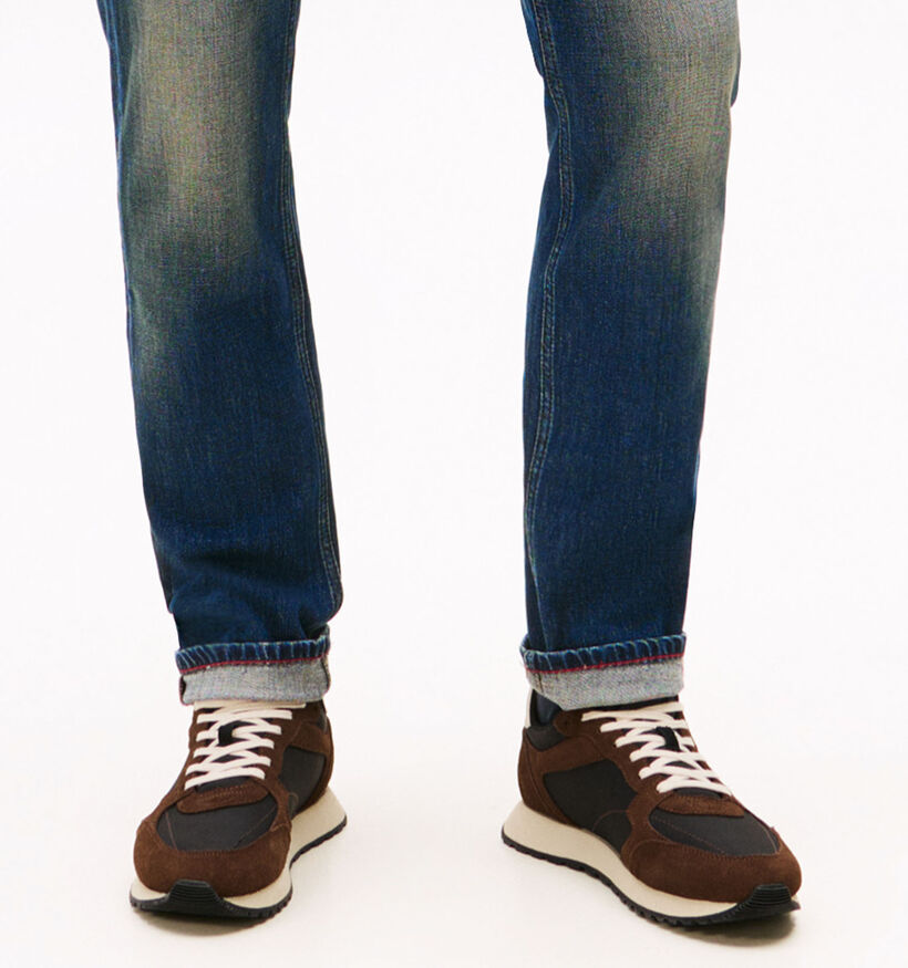 Tommy Hilfiger New Runner Eva Bruine Veterschoenen voor heren (362337) - geschikt voor steunzolen