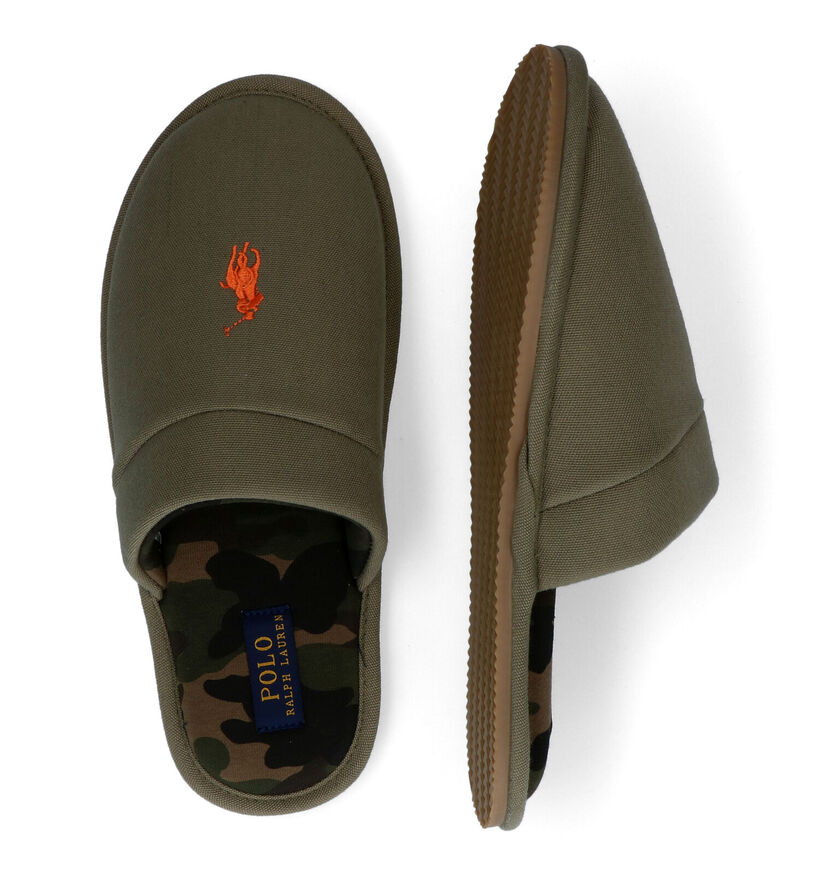 Polo Ralph Lauren Pantoufles ouvertes en Vert kaki pour hommes (303411)