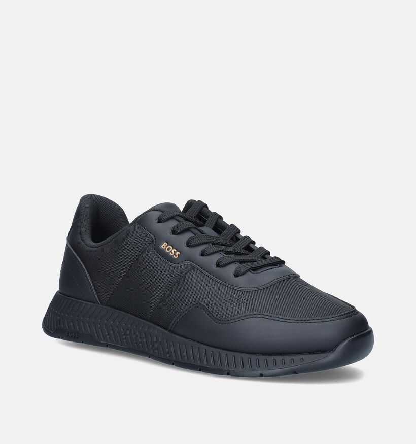 BOSS Titanium Runn Zwarte Veterschoenen voor heren (346789) - geschikt voor steunzolen
