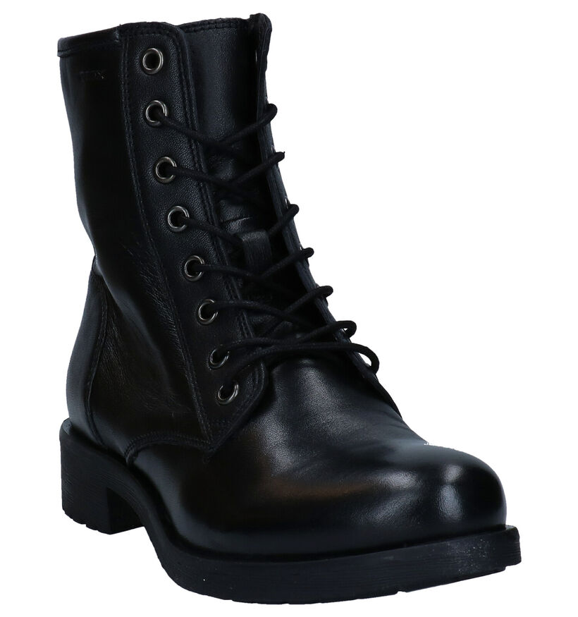 Geox Zwarte Veterboots in leer (277054)