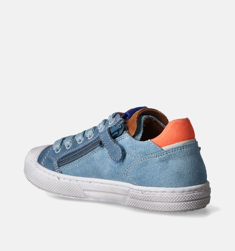 STONES and BONES Richi Blauwe Veterschoenen voor jongens (352659) - geschikt voor steunzolen