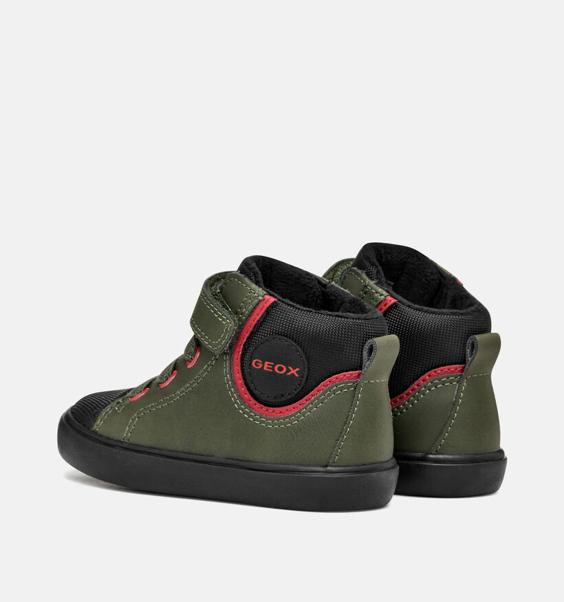 Geox Gisli Chaussures hautes en Vert/Noir pour garçons (361917) - pour semelles orthopédiques