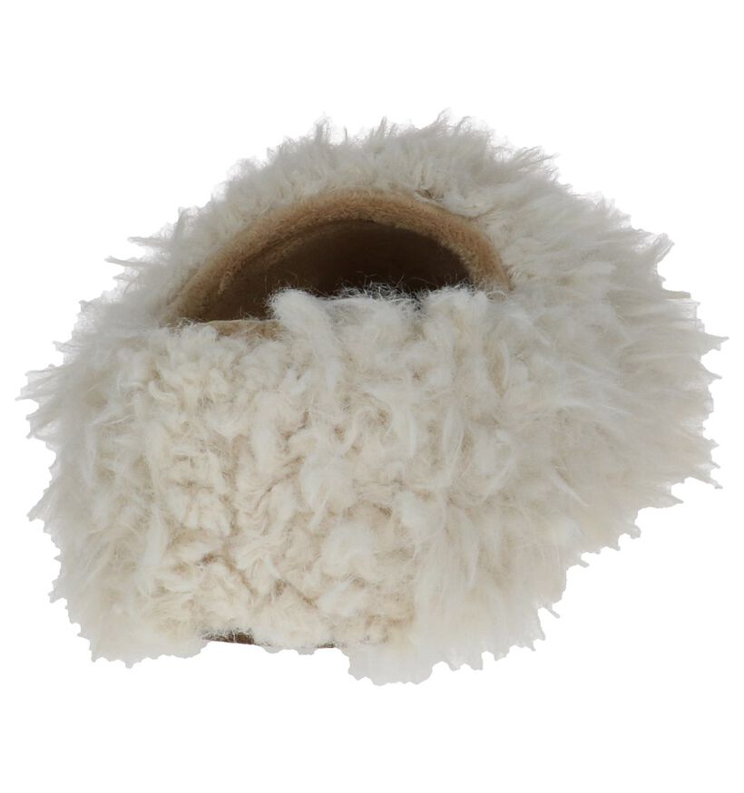 Hampton Bays Pantoufles fermées en Écru en faux fur (232362)