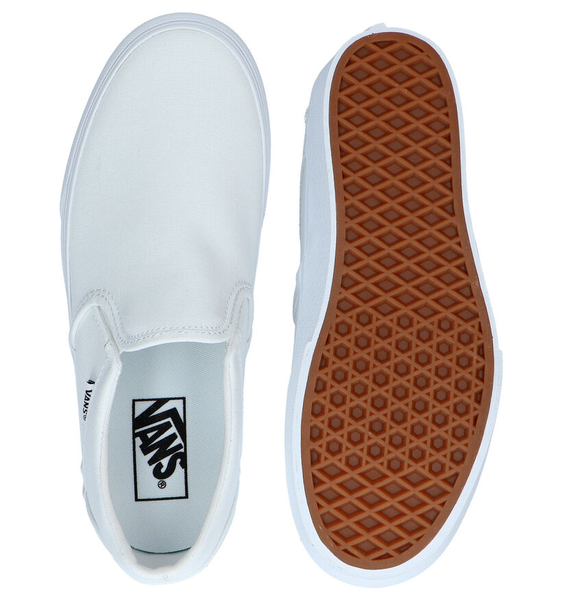 Vans Asher Platform Baskets slip-on en Blanc en textile (287226)