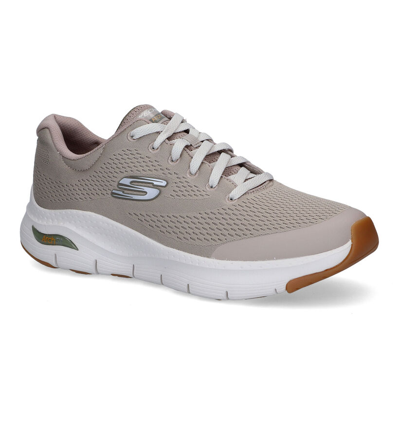 Skechers Arch Fit Baskets en Vert Olive pour hommes (340806) - pour semelles orthopédiques