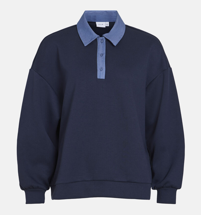 Vila Sif Sweatshirt en Bleu fonc&eacute; pour femmes (382057)