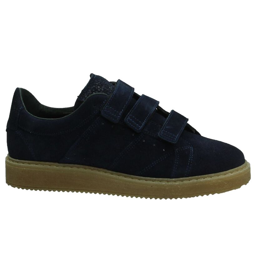 Shoecolate Baskets basses en Bleu foncé en daim (192739)