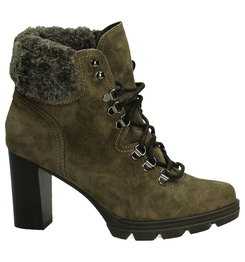 Hampton Bays Taupe Enkellaars met Veter in daim (195814)