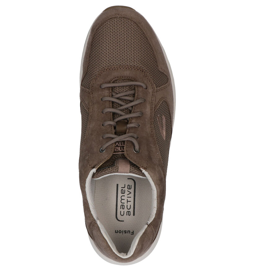 Camel Active Fusion Taupe Veterschoenen in daim (271299)