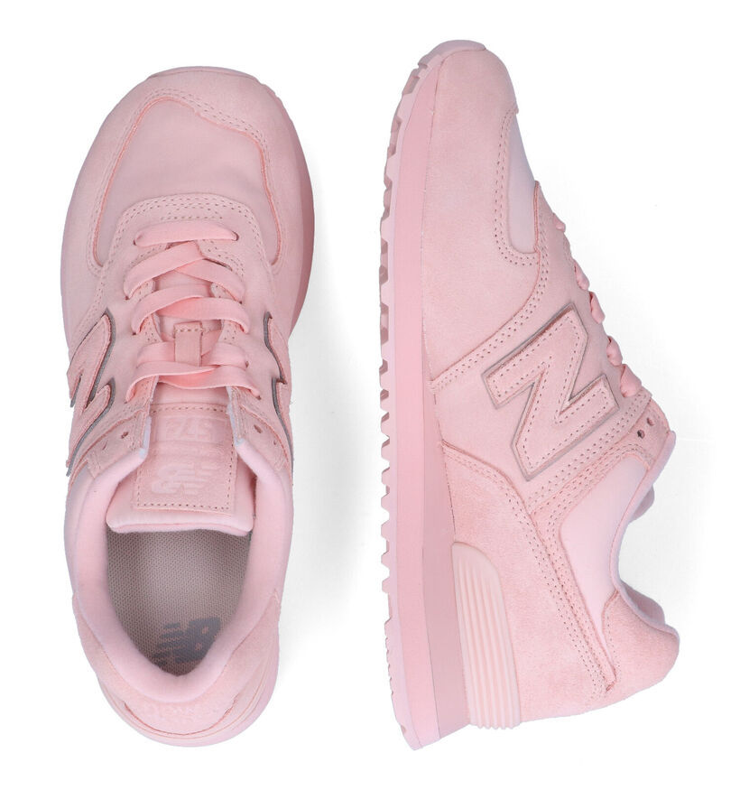 New Balance WL574 Baskets en Rose pour femmes (301901) - pour semelles orthopédiques