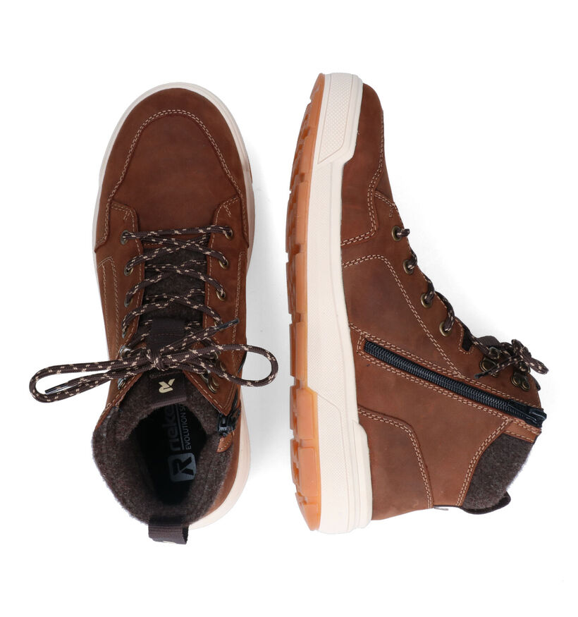R-Evolution Boots à lacets en Cognac en nubuck (317035)