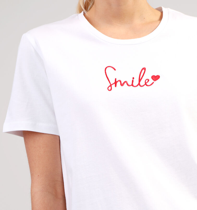Pieces Sinne Wit T-shirt voor dames (352470)