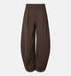 Pieces Gunhild Donkerbruine Barrel Geklede Broek voor dames (382091)