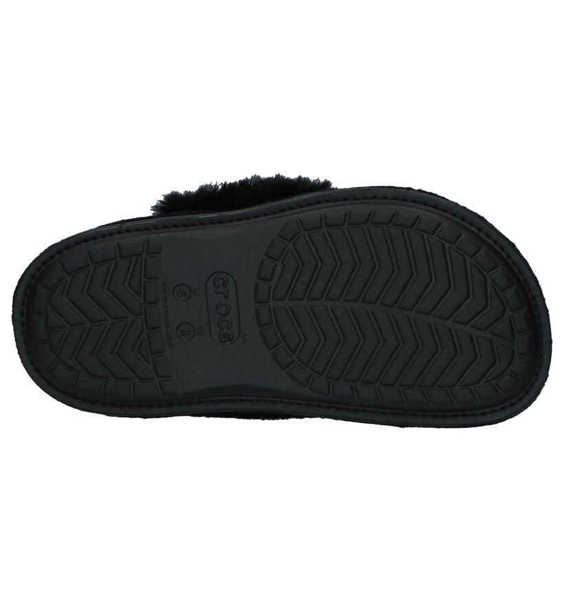 Crocs Classic Luxe Zwarte Pantoffels in stof (227134)