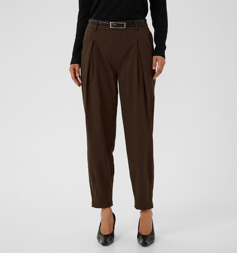 Culture Jamie Donkerbruine Geklede Broek voor dames (380492)
