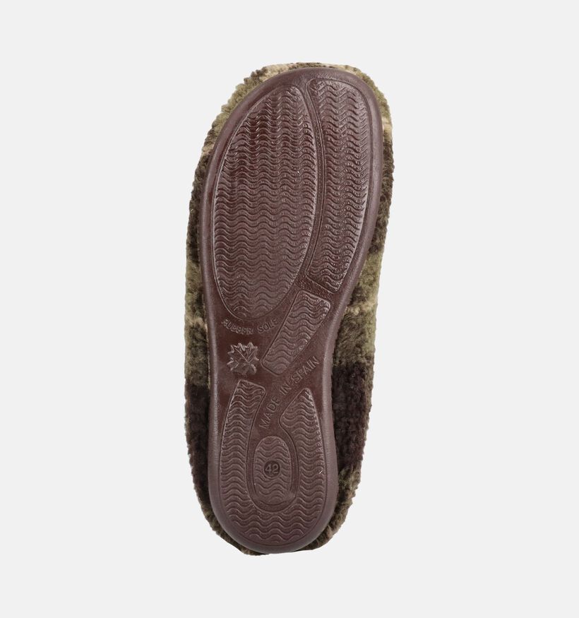 Hush Puppies Dayak Pantoufles en Vert/Marron pour hommes (377907)