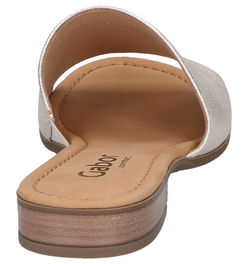 Gabor Comfort Nu-pieds plates en Or en cuir (245580)