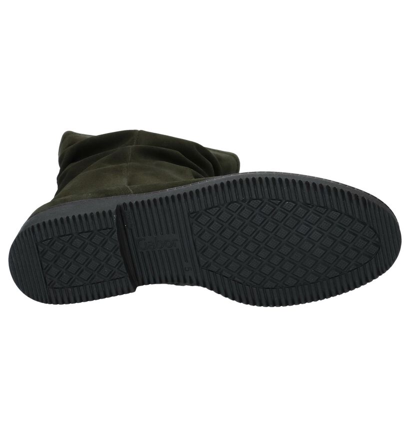 Gabor Best Fitting Donker Groene Korte Laarzen in daim (231222)