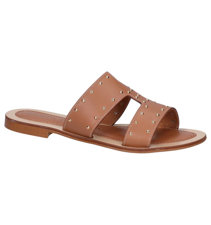 Cognac Slippers Hampton Bays in leer (239285)