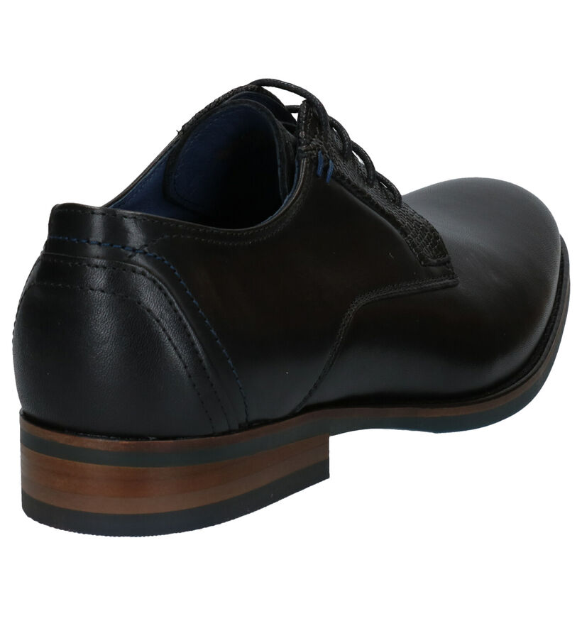 Via Borgo Humerto Chaussures Habillées en Noir en cuir (282092)