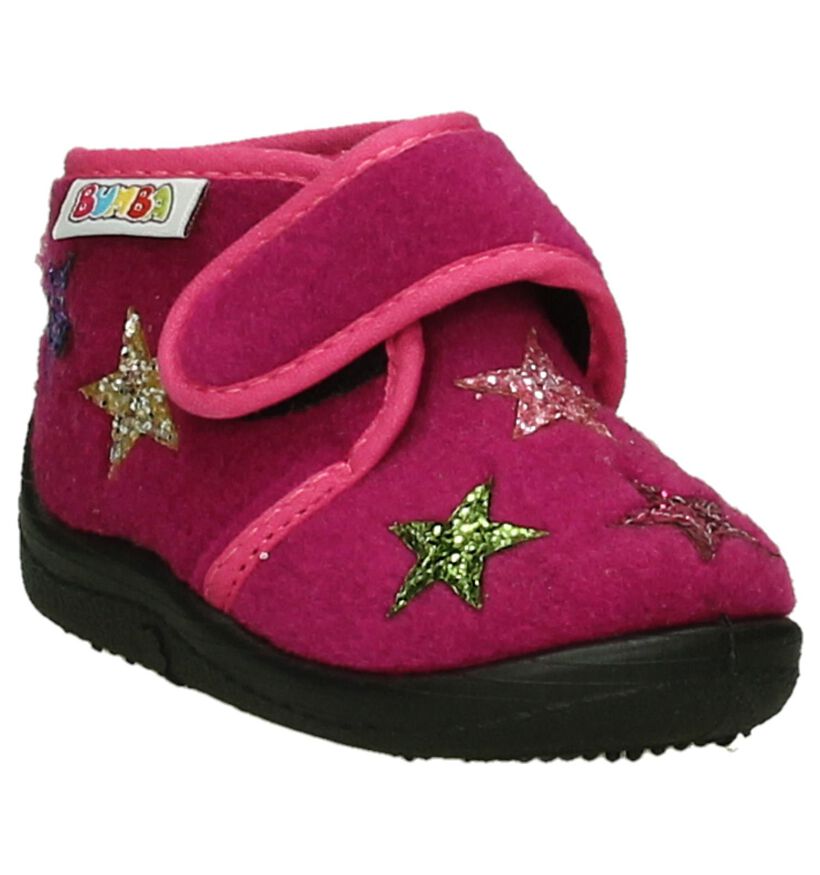 Bumba Babypantoffels Fuchsia in stof (207032)