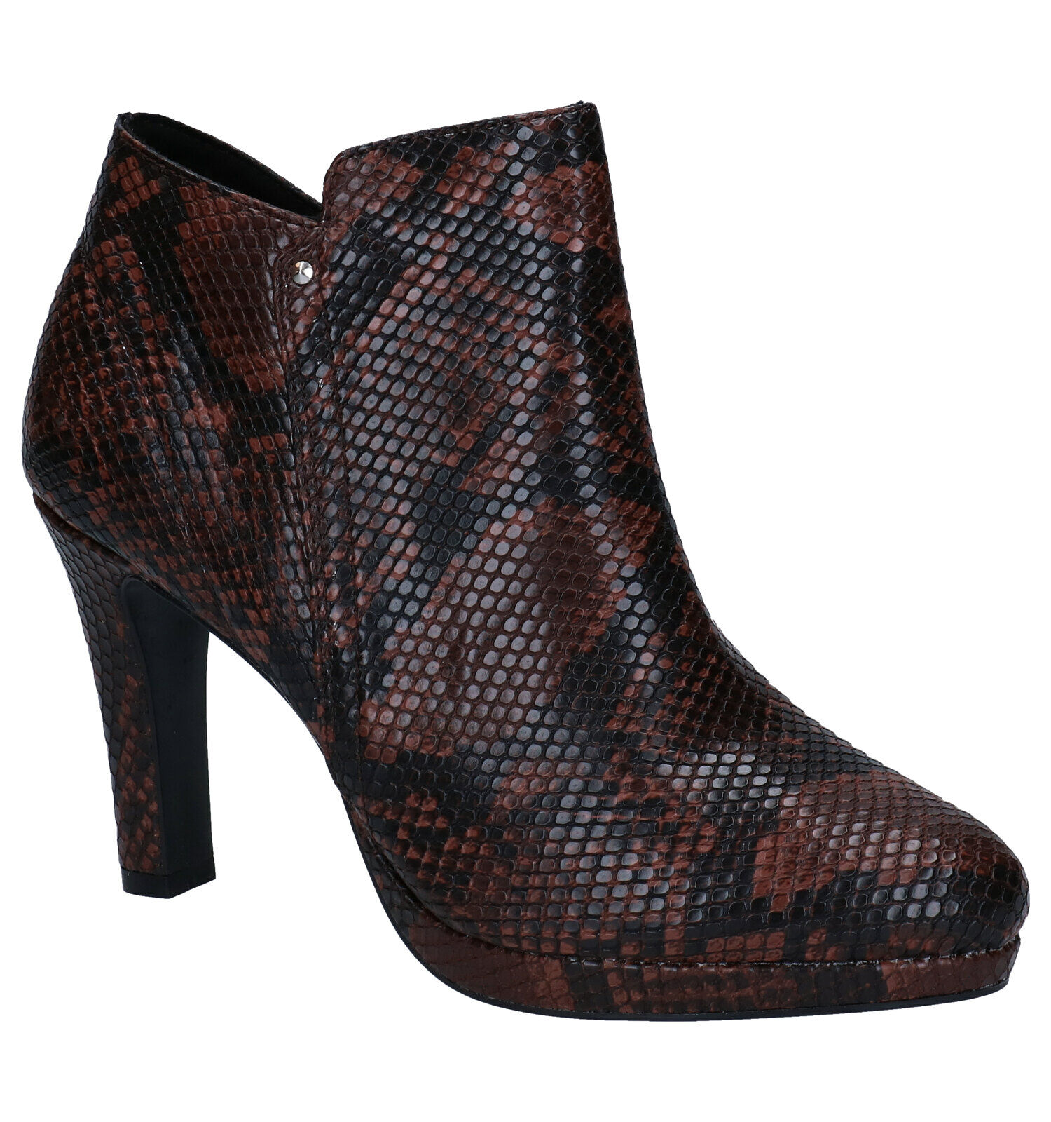 Bruine enkellaarzen met new arrivals hak