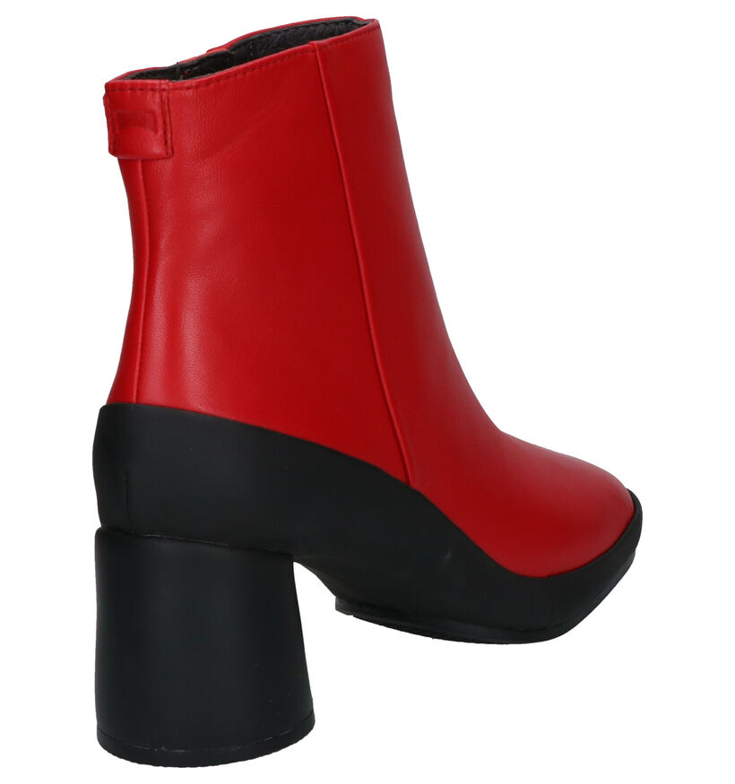 Camper Bottillons à talons en Rouge foncé en cuir (256019)