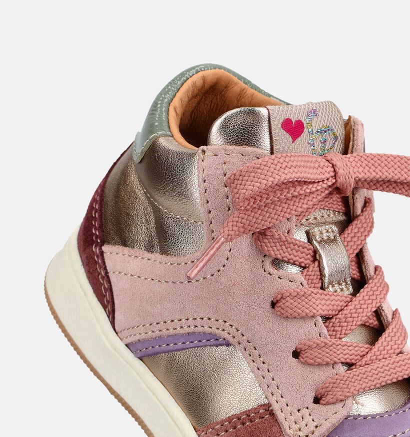 FR by Romagnoli Boots &agrave; lacets en Rose/Or pour filles (379393) - pour semelles orthop&eacute;diques