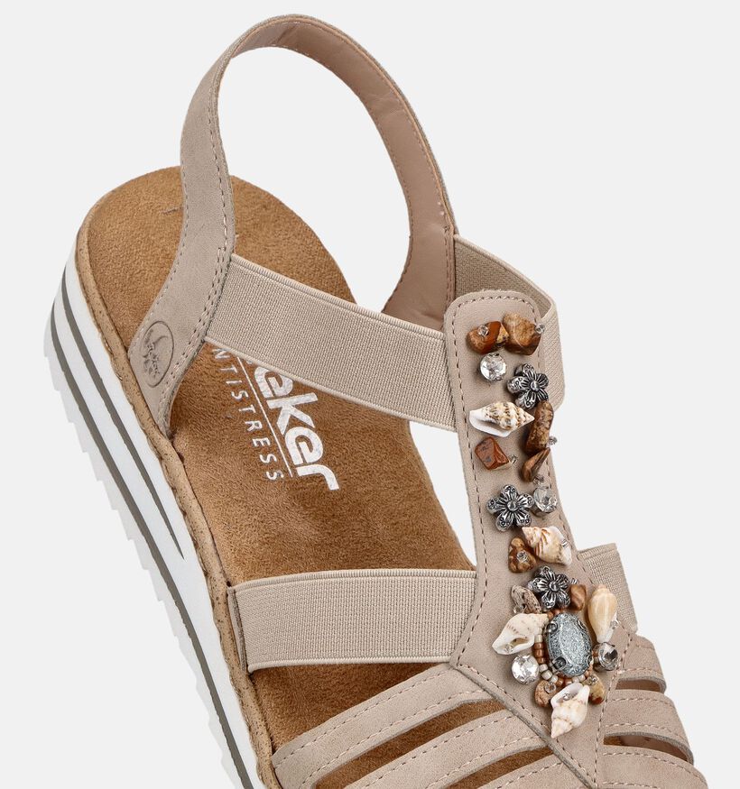 Rieker Beige Sandalen met Sleehak voor dames (370376)