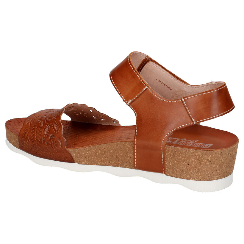 Pikolinos Mahon Cognac Sandalen in leer (289254)