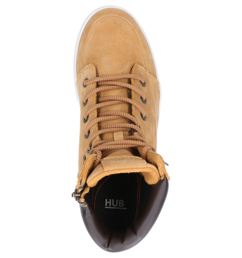 Hub Cognac Veterboots in leer (255694)