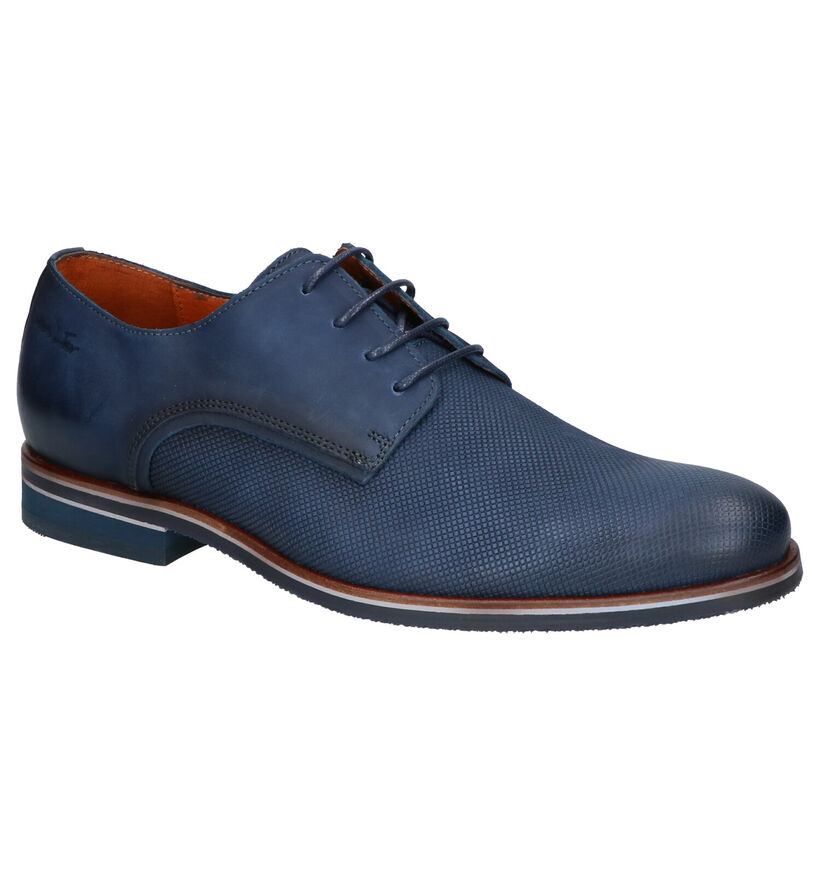 Van Lier Chaussures habillées en Bleu en cuir (261901)