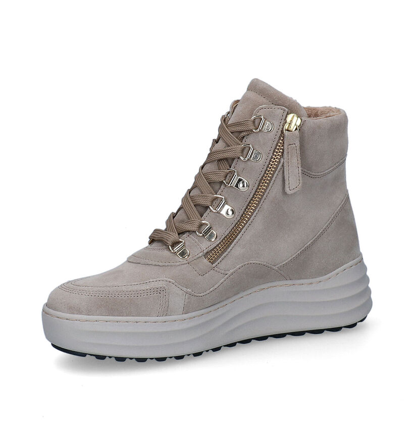 Gabor OptiFit Grijze Hoge Sneakers in daim (297436)