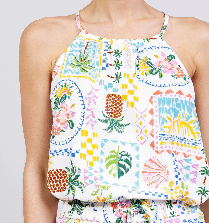 Rue Mazarine Surfy Print Seadream Witte/Multi Top voor dames (375867)